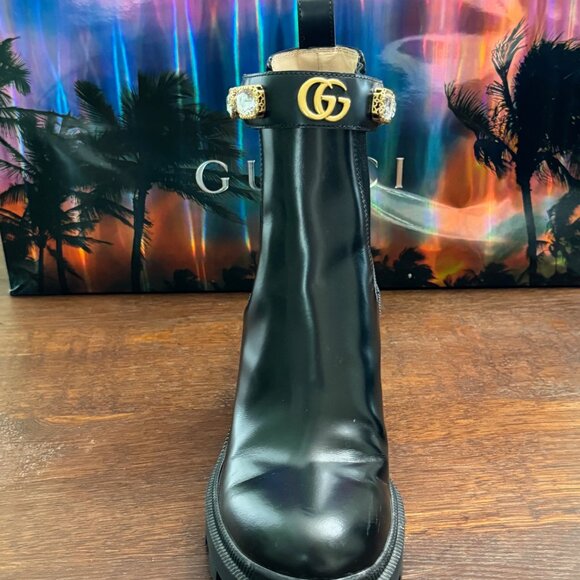 Gucci Kingsnake Trip Bootie Leather Ankle – Size 8 Women - Picture 8 of 15